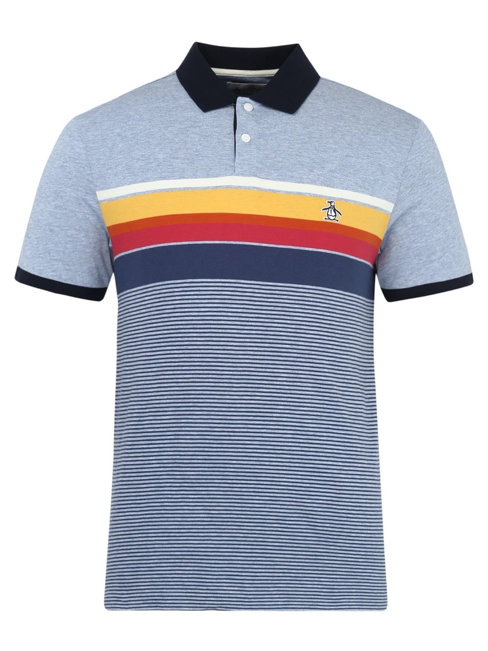 Penguin 100% Cotton Men’s Striped Short Sleeve Polo Shirt Size Large